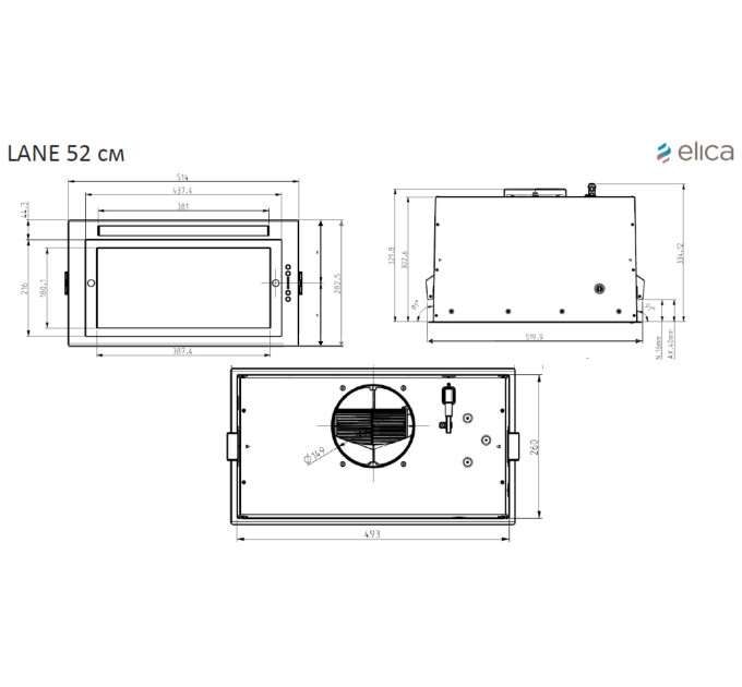 Витяжка Elica LANE B BL MAT/A/52