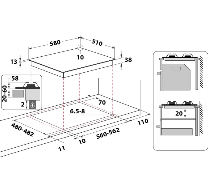 Варочная поверхность Whirlpool TKRL660IX