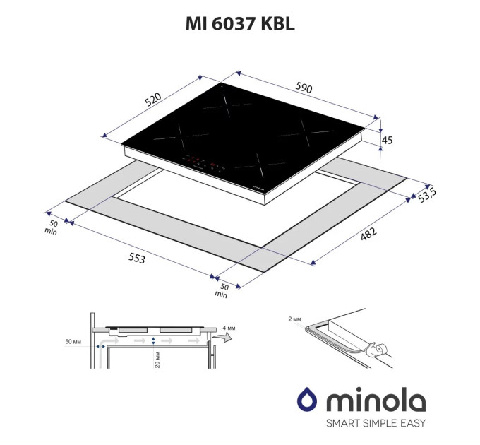Варочная поверхность Minola MI 6037 KBL