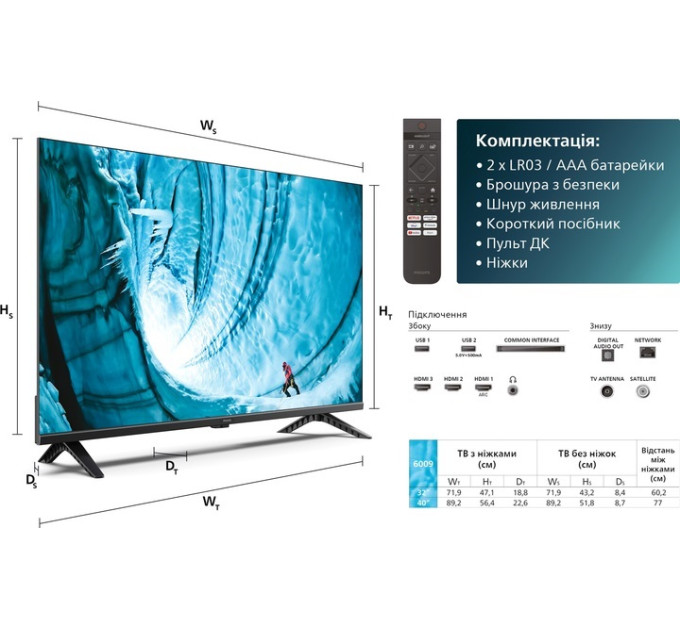 Телевизор Philips 32PHS6009/12