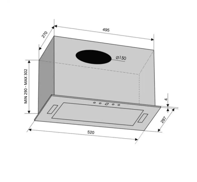 Вытяжка Ventolux PUNTO 52 MBG (1000) TC MS