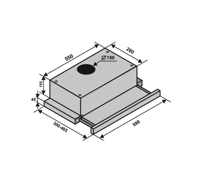 Вытяжка Ventolux Garda 60 MX (1000) LED 2S