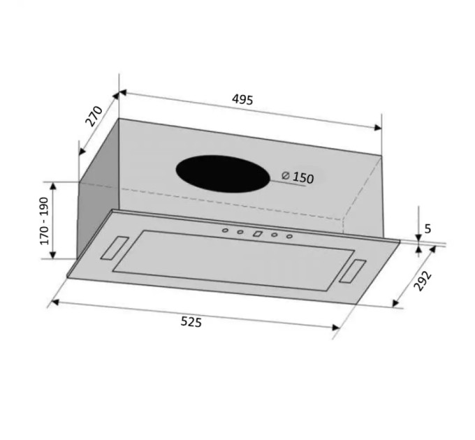 Вытяжка Ventolux PUNTO 52 X (700) PB PC