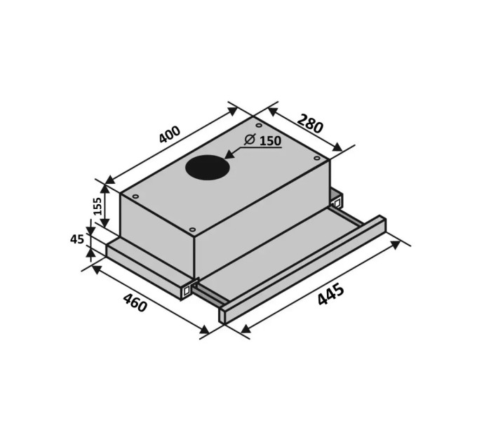 Вытяжка Ventolux Garda 45 BK (700) LED
