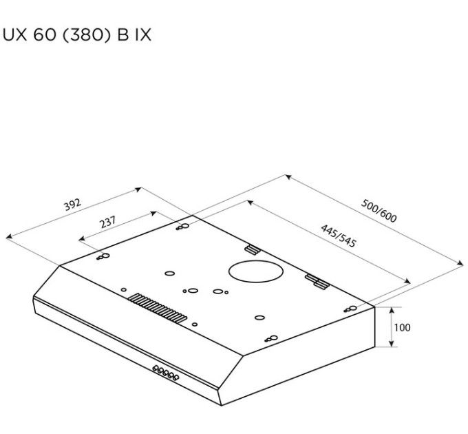 Витяжка Pyramida UX 60 (380) B IX