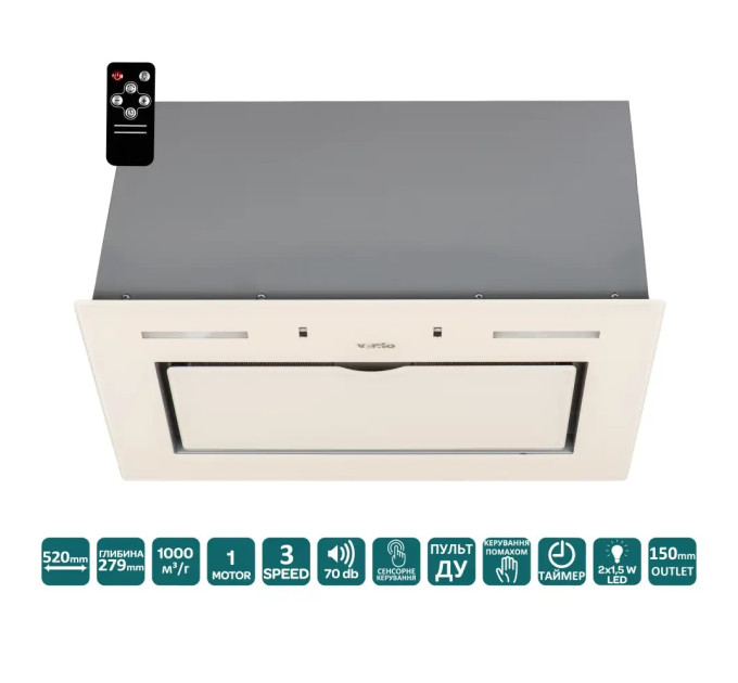 Вытяжка Ventolux PUNTO 520/279 IVG (1000) TRC MS