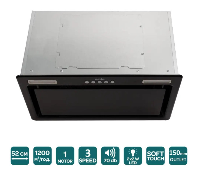 Вытяжка Ventolux PUNTO 52 BKG (1200) ST