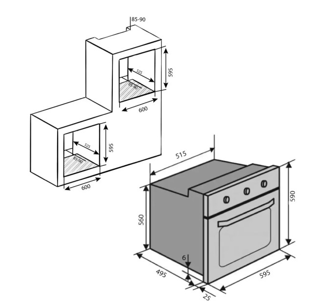 Духовой шкаф Ventolux EO60TC-6P MBG
