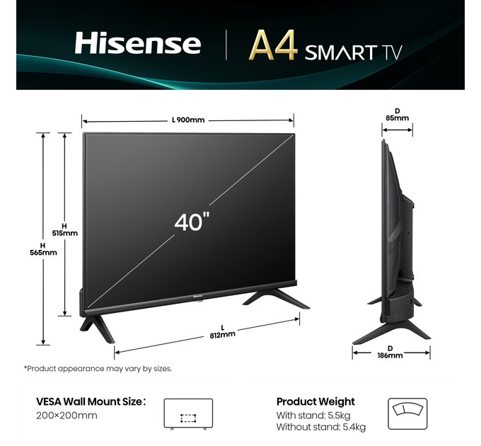 Телевізор HISENSE 40A4Q
