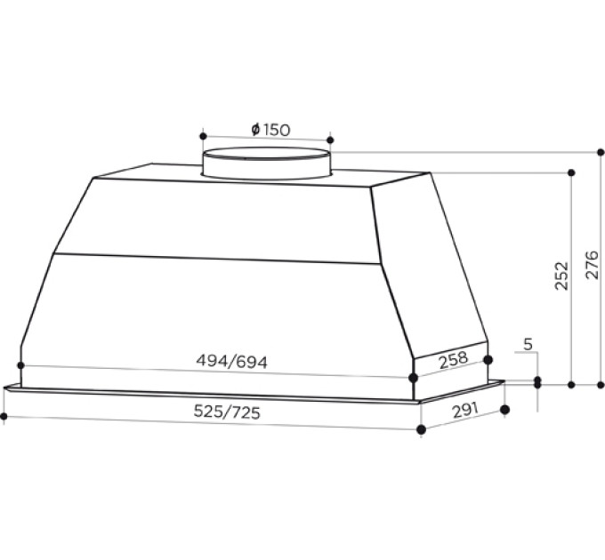 Вытяжка Faber BI 70 SS 2LS (305.0588.063)
