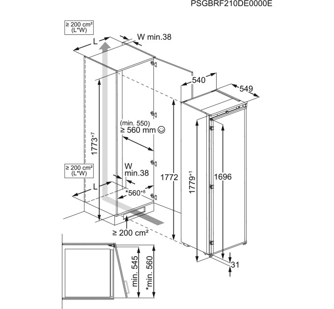 Встраиваемый холодильник Electrolux ERD6DE18S1