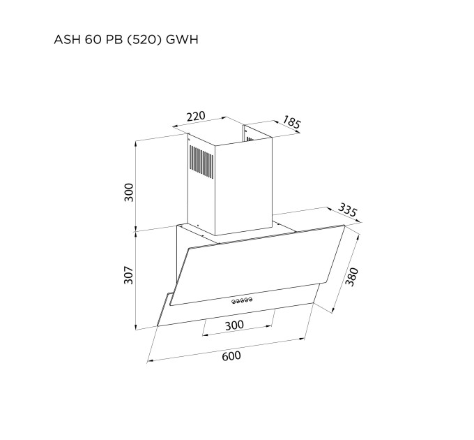 Вытяжка Pyramida ASH 60 PB (520) GWH