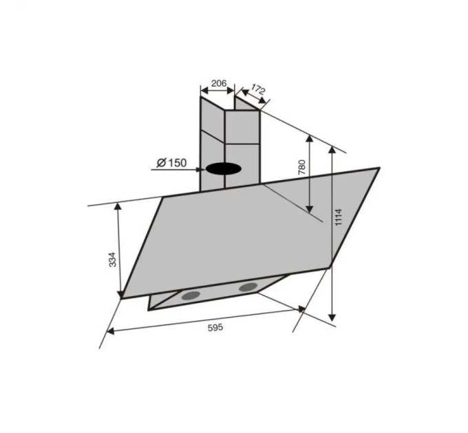 Вытяжка Ventolux MIRROR 60 WG (1000) TRC