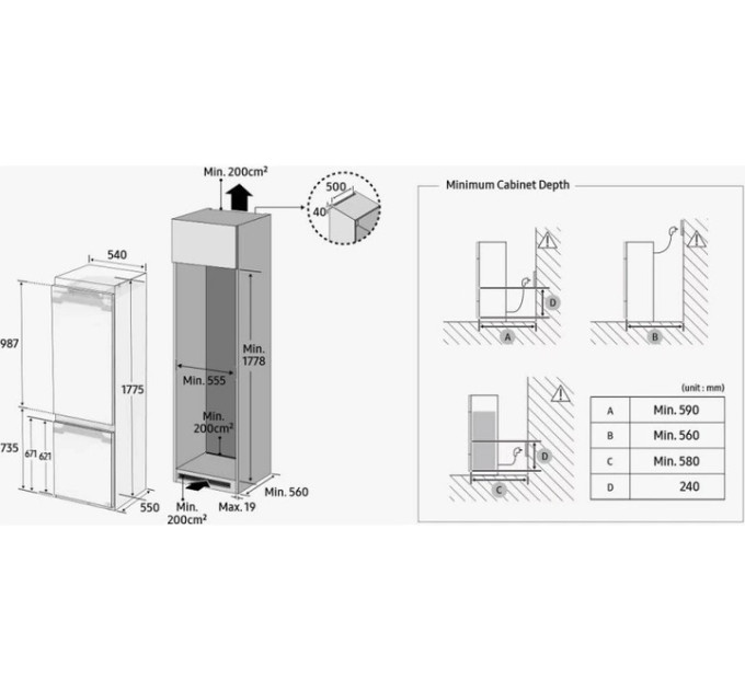 Холодильник вбудований Samsung BRB80F30A1F0UA