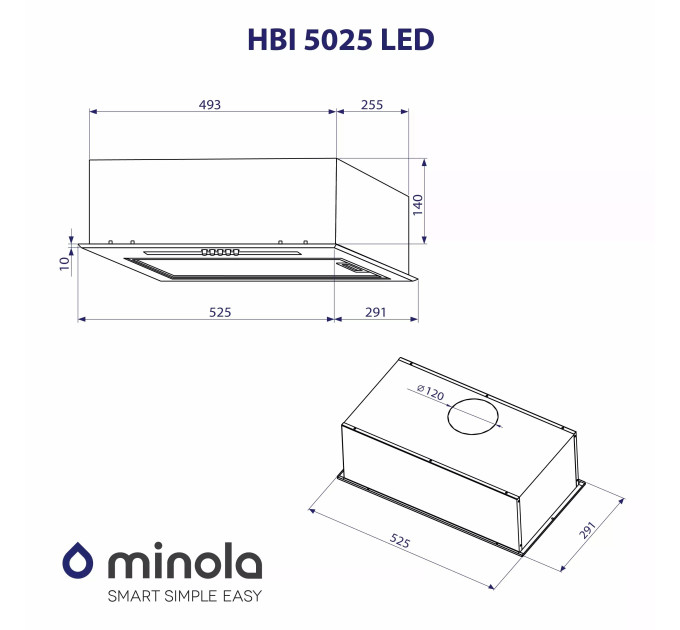 Вытяжка Minola HBI 5025 I LED