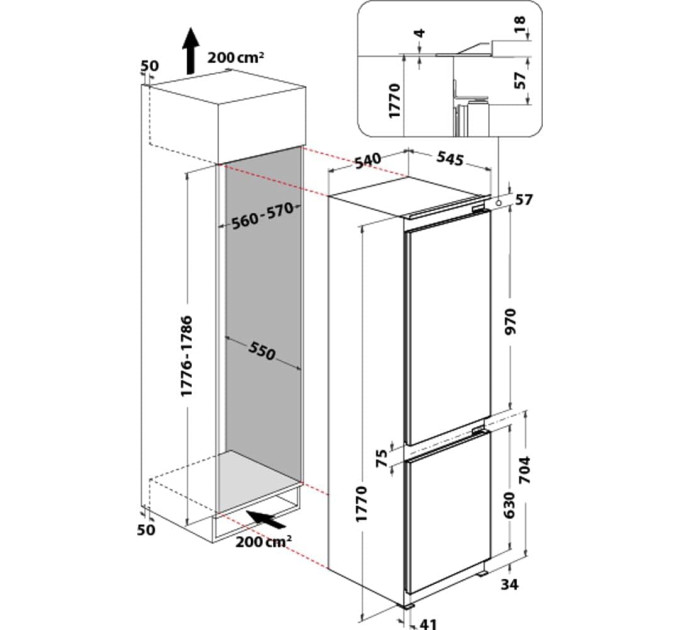 Вбудований холодильник Whirlpool ART6510SF1