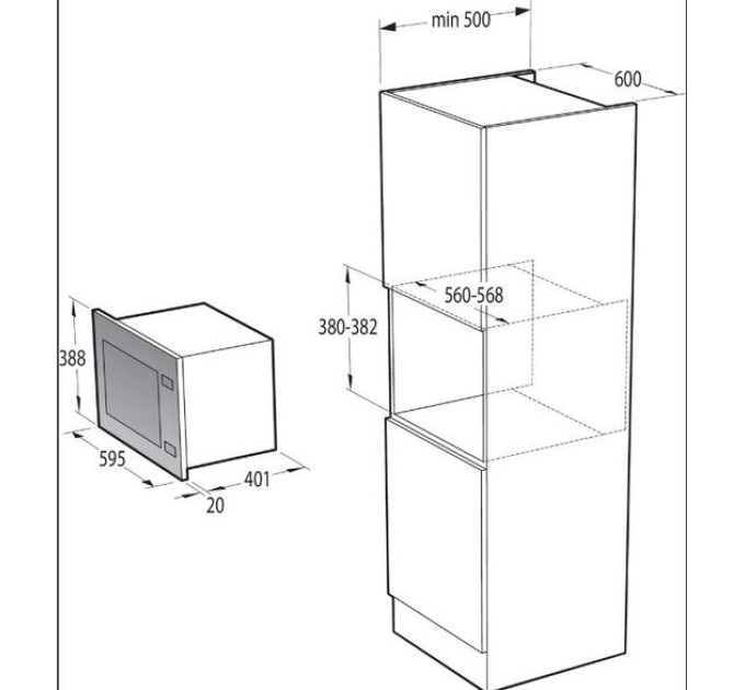 Встраиваемая свч Gorenje BMI251SG3BG