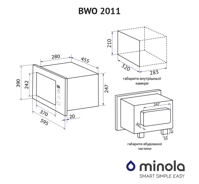 Встраиваемая свч Minola BWO 2011 BL