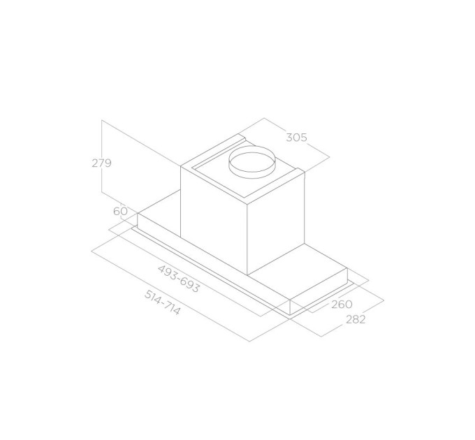Витяжка ELICA HIDDEN 2.0 IX/A/60