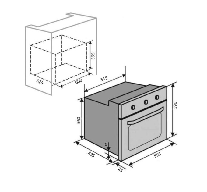 Духова шафа Ventolux EO56TC-6P BK