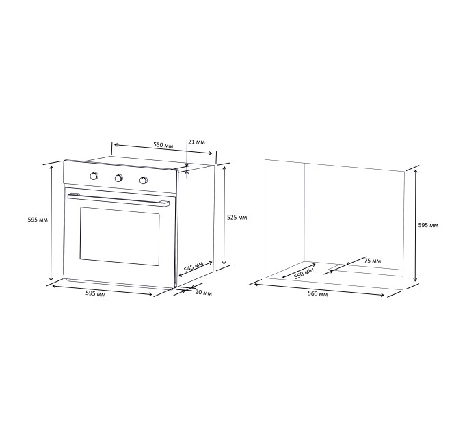 Духовой шкаф ELEYUS ELLA 6003 IS+BL