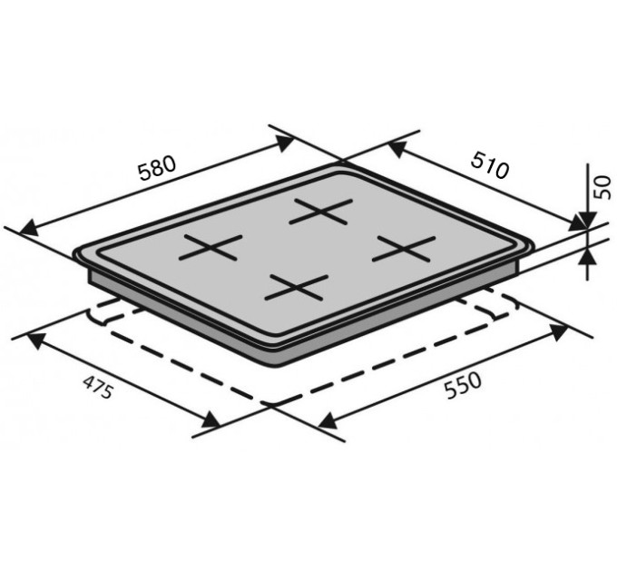 Варочная поверхность Ventolux HG640 B2 CS (WH)