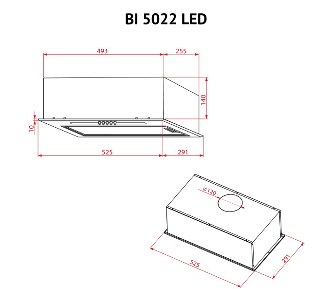 Вытяжка Perfelli BI 5022 WH LED