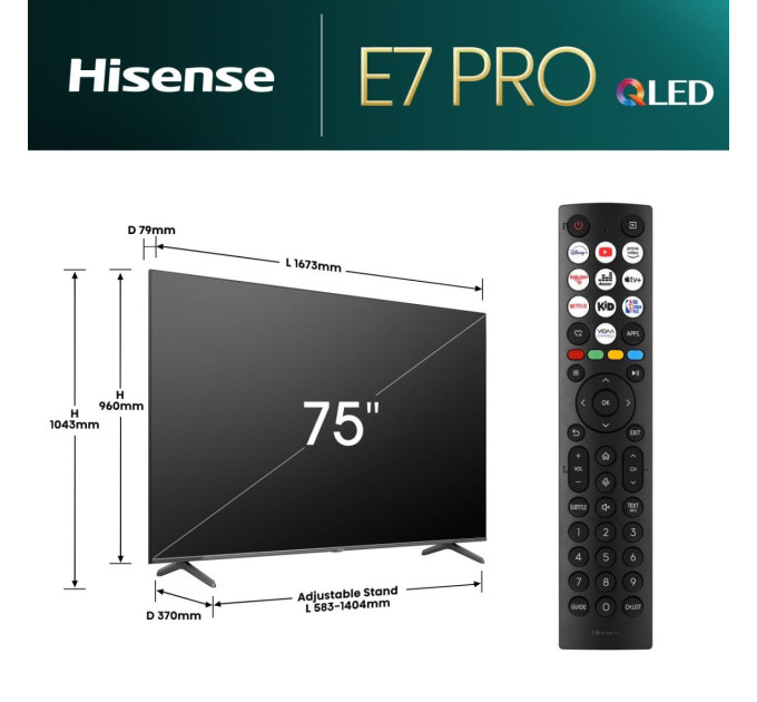 Телевизор HISENSE 75E7NQ PRO