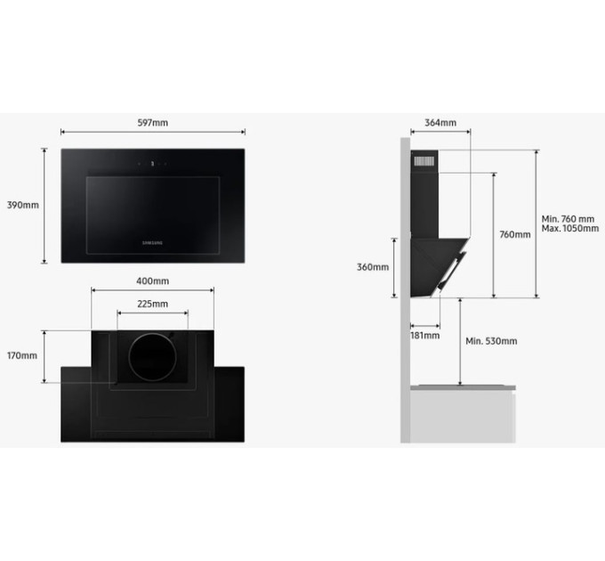 Вытяжка Samsung NK24B3501VB/WT