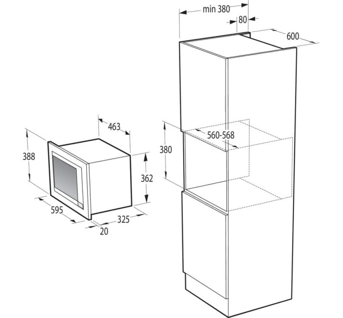 Мікрохвильова піч (НВЧ) вбудовувана Gorenje BM201AG1X