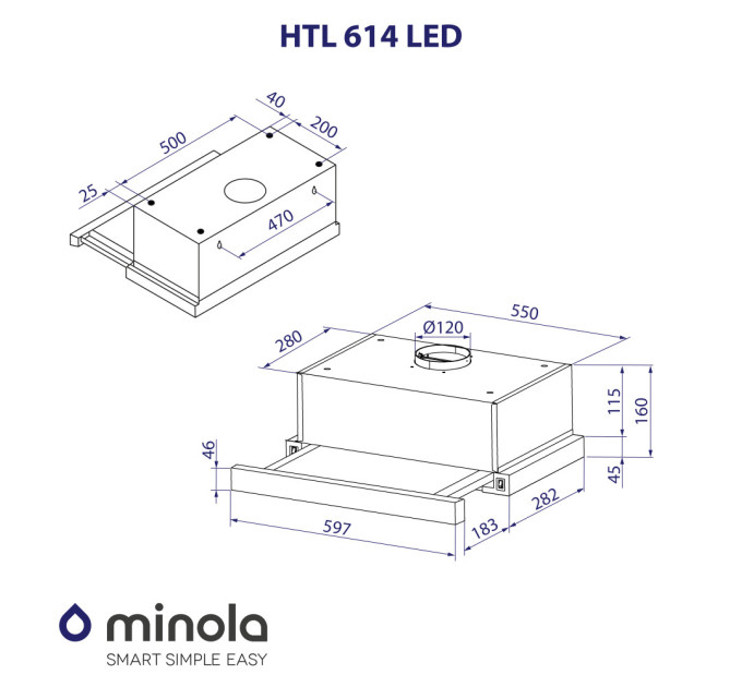 Вытяжка Minola HTL 614 I LED