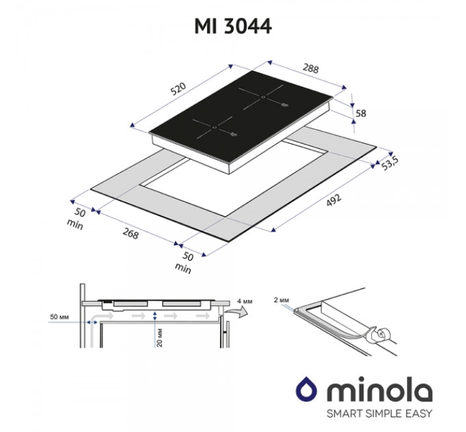 Варочная поверхность Minola MI 3044 GBL