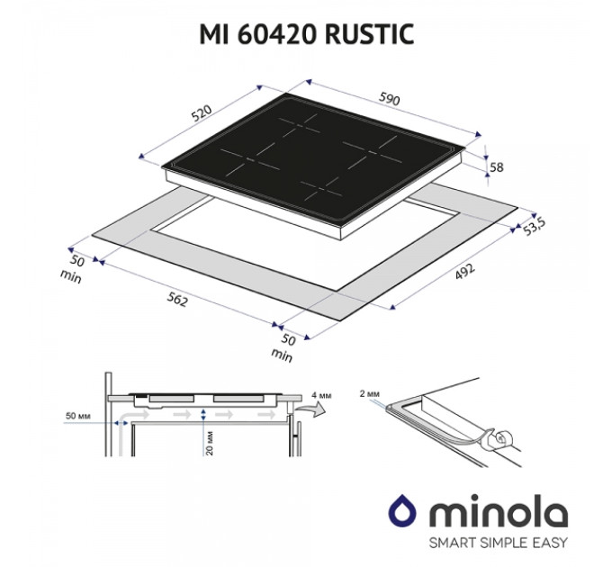 Варочная поверхность Minola MI 60420 GBL RUSTIC