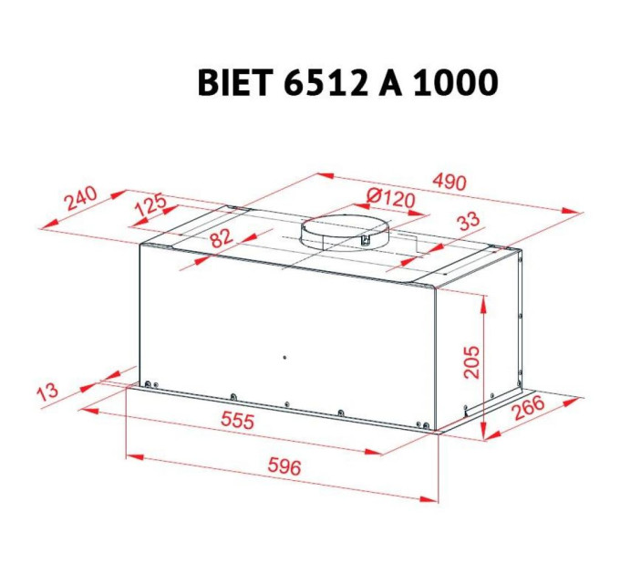 Витяжка Perfelli BIET 6512 A 1000 IV LED