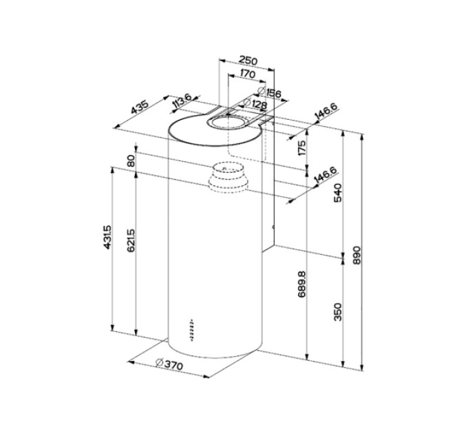 Витяжка FABER CYLINDRA PLUS WH GLOSS