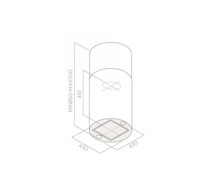 Вытяжка Elica TUBE PRO ISLAND BL/A/43