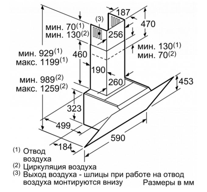 Витяжка Ventolux TOSCANA 90 BK (1000) TRC MM