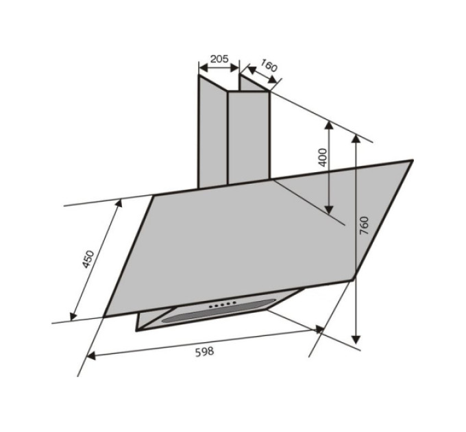 Вытяжка Ventolux MIRROR 60 BK (800) TRC STR