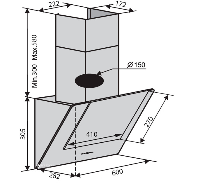 Вытяжка Ventolux Diamond 60 WH (700) PB