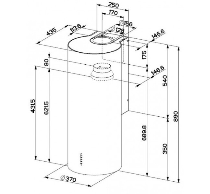 Вытяжка Faber CYLINDRA GLOSS EG8 W A37 ELN