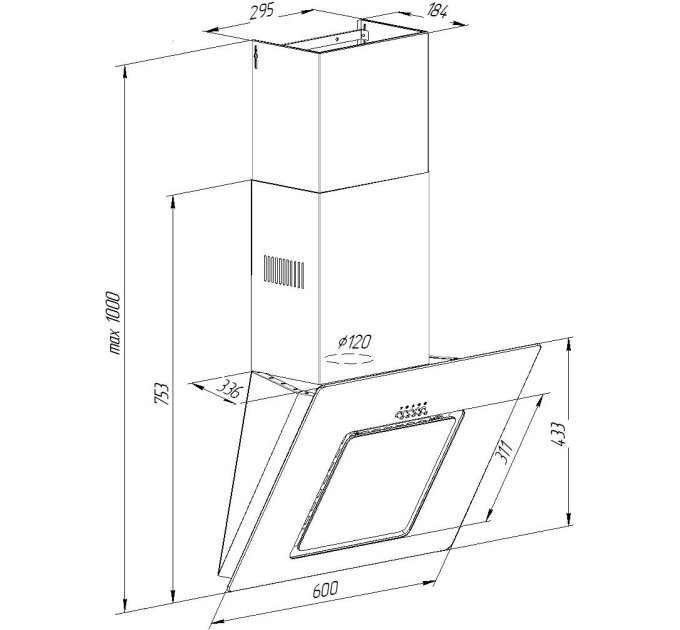 Вытяжка Pyramida NR-F 60 S BL