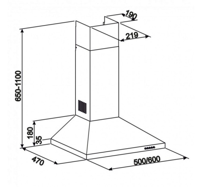 Вытяжка Eleyus KENT 700 60 BL