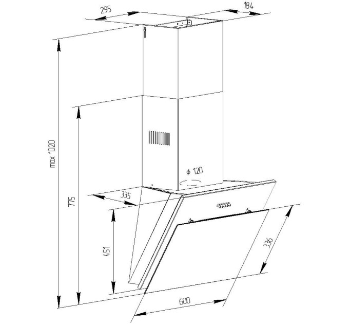 Витяжка Pyramida NR-MG 60 SYE-15 IV