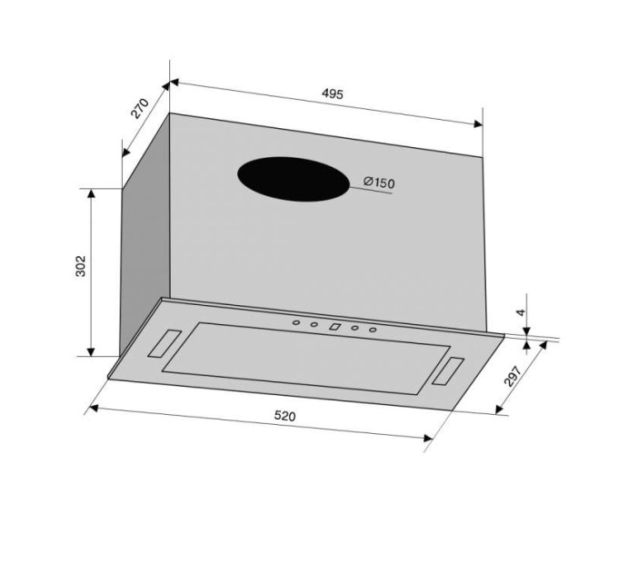 Вытяжка Ventolux Del PUNTO 60 BG (1200) TRC