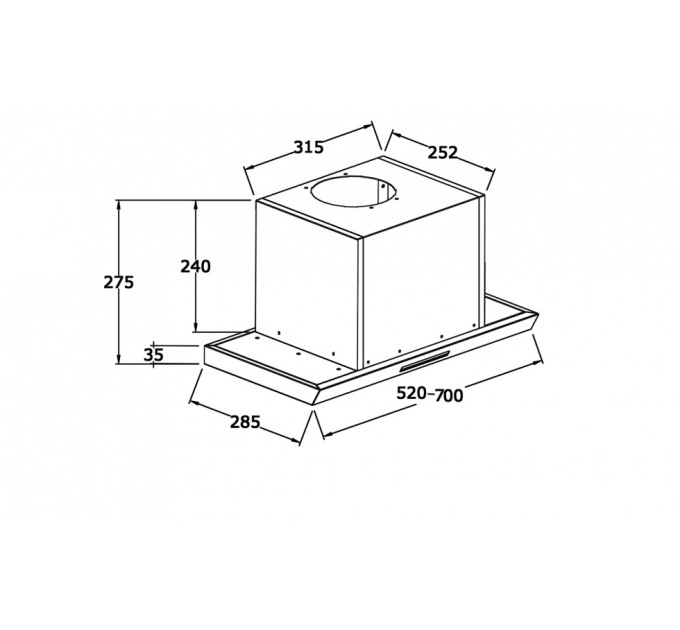 Витяжка Zirtal INLINEA 60 BL