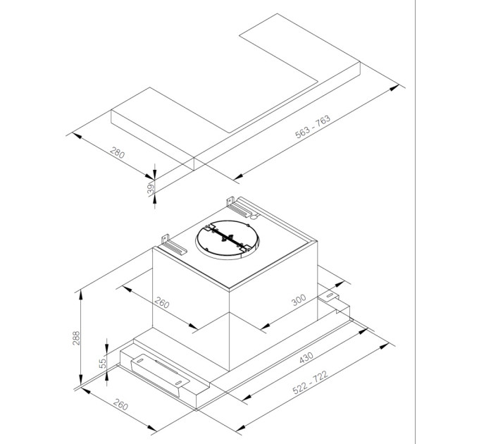 Витяжка Zirtal LINEAR60IXBL