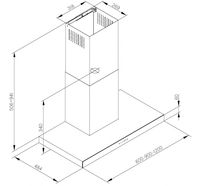 Витяжка Zirtal BLACKPEARL90ISLAND