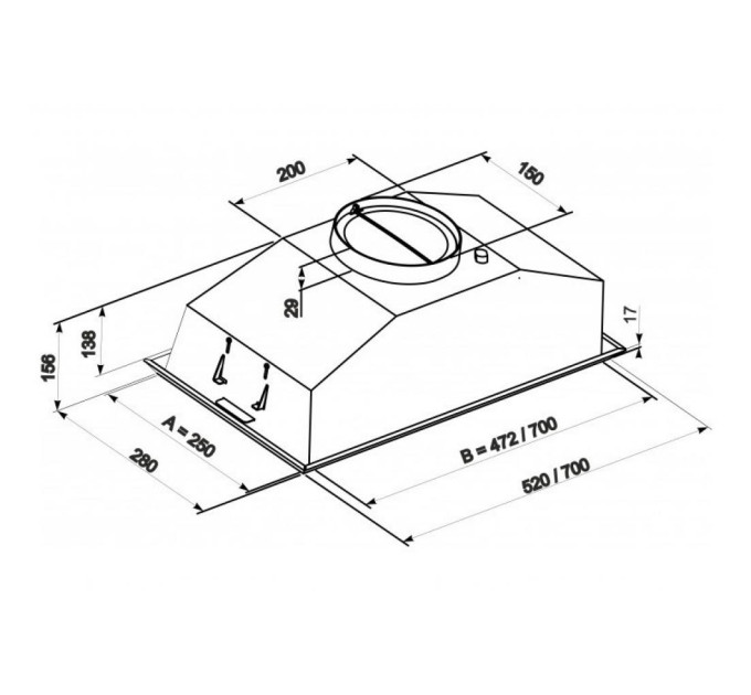 Вытяжка Eleyus Modul 1200 LED SMD 70 IS