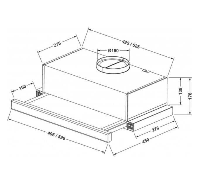 Вытяжка Eleyus Storm G 700 LED SMD 60 BL