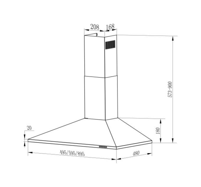 Витяжка Interline UNNA WH A/60 PB/2/T